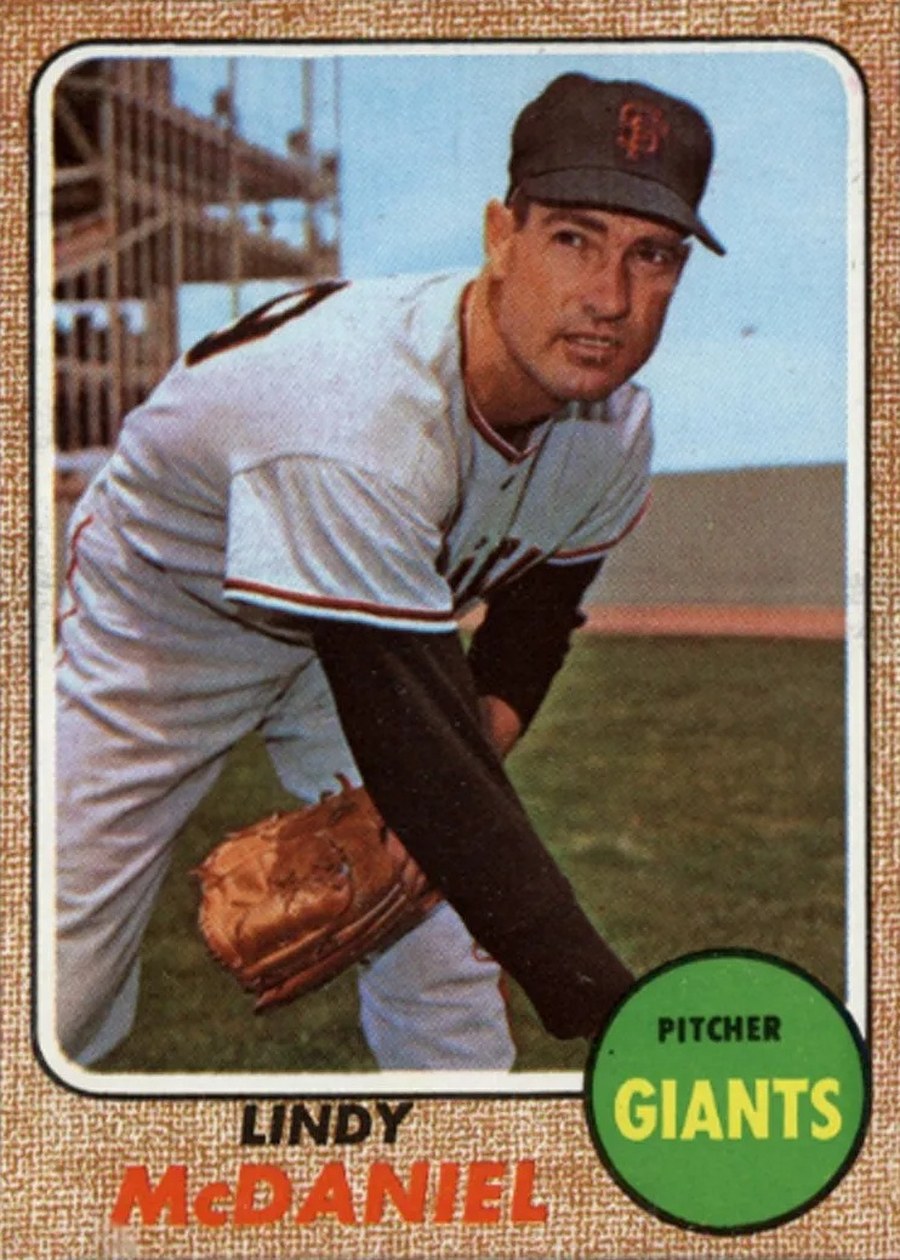 1968 Topps #545 Lindy McDaniel, San Francisco Giants