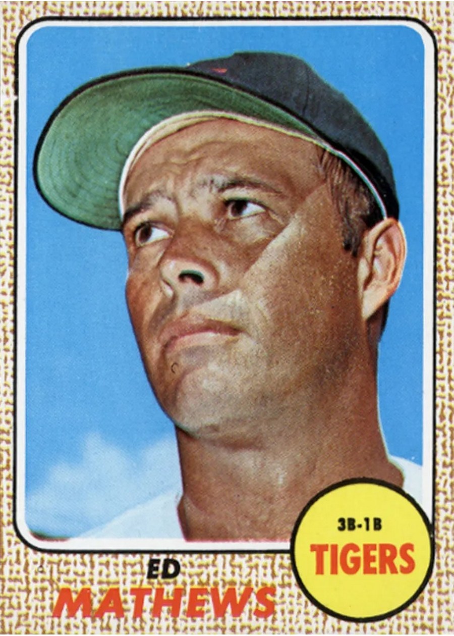 1968 Topps #58 Ed Mathews, Detroit Tigers