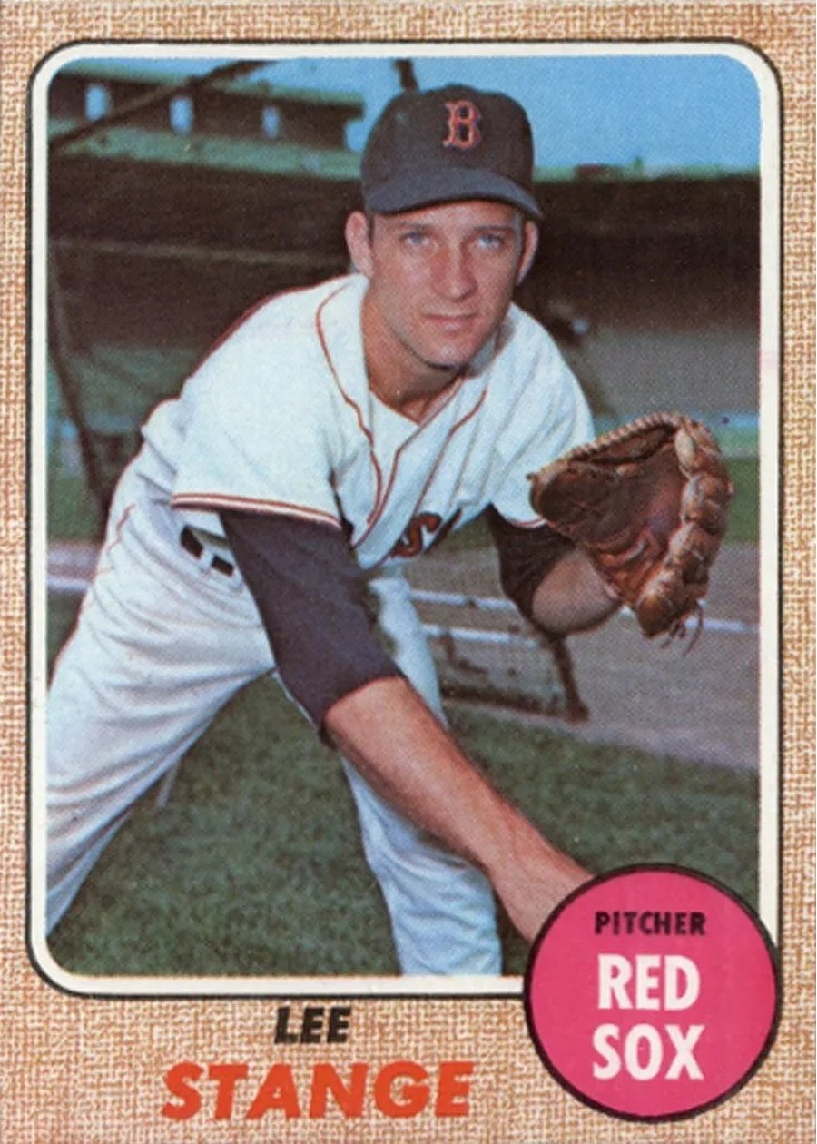 1968 Topps #593 Lee Stange, Boston Red Sox