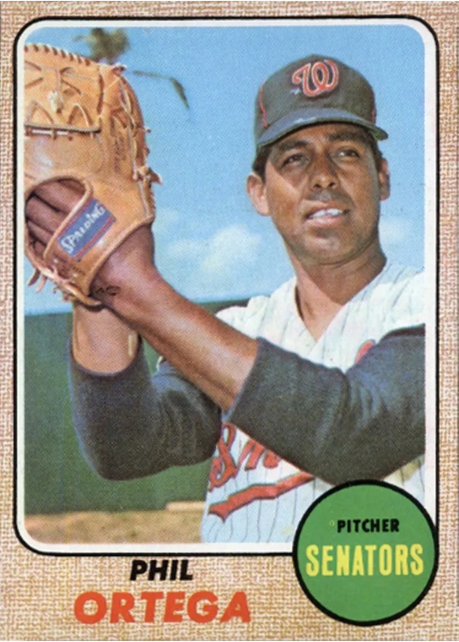 1968 Topps #595 Phil Ortega, Washington Senators