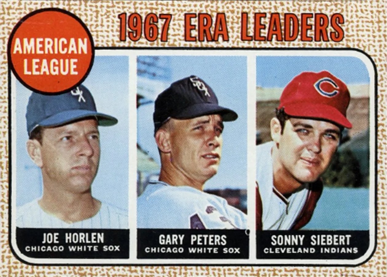 1968 Topps #8 American League 1967 ERA Leaders, Chicago White Sox / Cleveland Indians