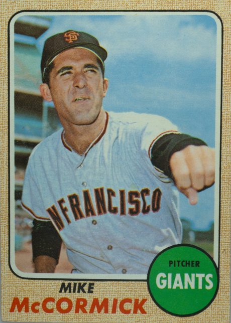 1968 Topps #400 Mike McCormick - 400b - White Team Letters