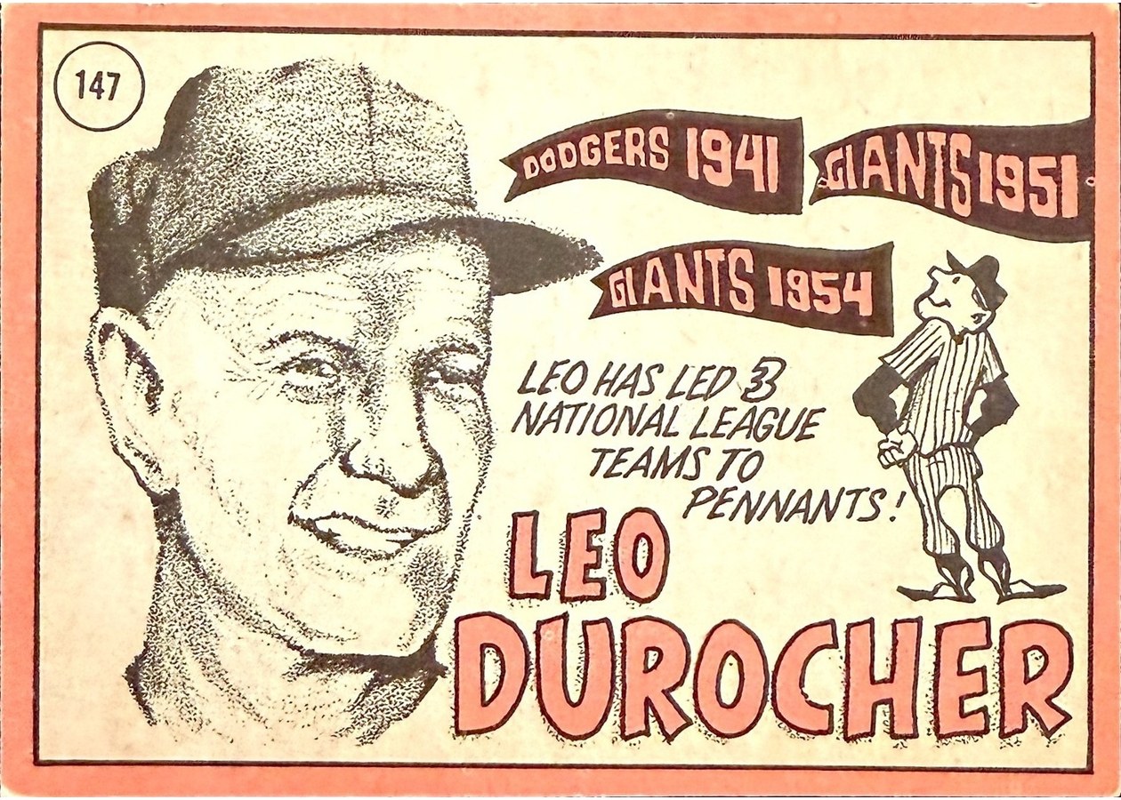 1969 Topps #147 Leo Durocher card back