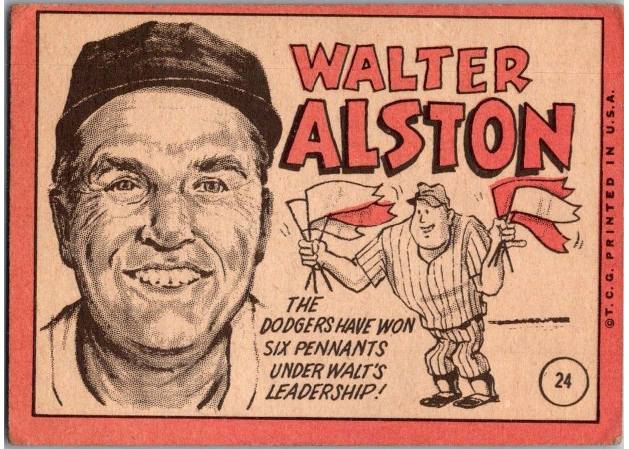1969 Topps #24 Walt Alston card back