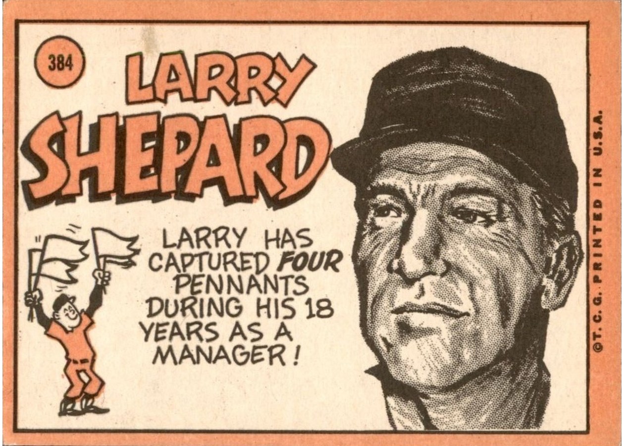 1969 Topps #384 Larry Shepard card back