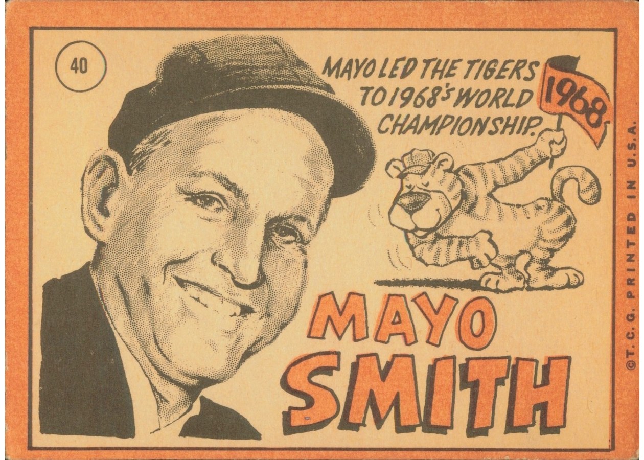 1969 Topps #40 Mayo Smith card back