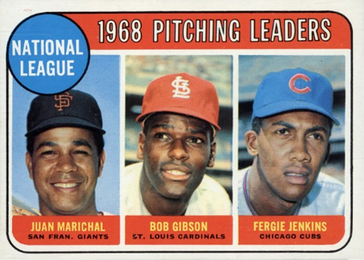 1969 Topps #10 National League 1968 Pitching Leaders, San Francisco Giants / St. Louis Cardinals / Chicago Cubs