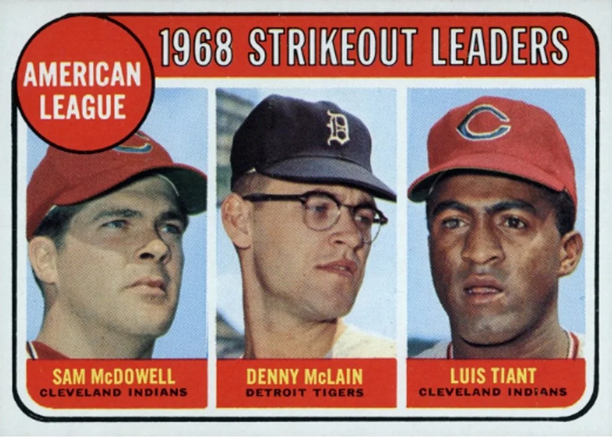 1969 Topps #11 American League 1968 Strikeout Leaders, Cleveland Indians / Detroit Tigers
