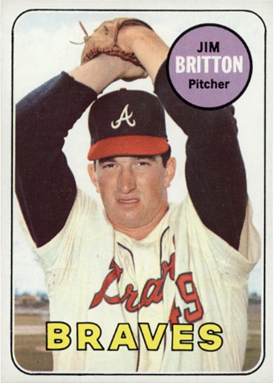 1969 Topps #154 Jim Britton, Atlanta Braves