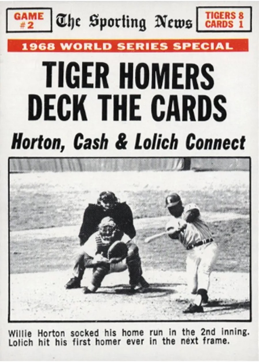 1969 Topps #163 World Series Game #2 - Tiger Homers Deck the Cards, Detroit Tigers