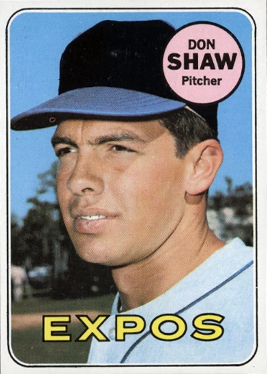 1969 Topps #183 Don Shaw, Montreal Expos