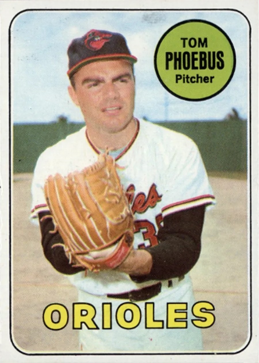 1969 Topps #185 Tom Phoebus, Baltimore Orioles