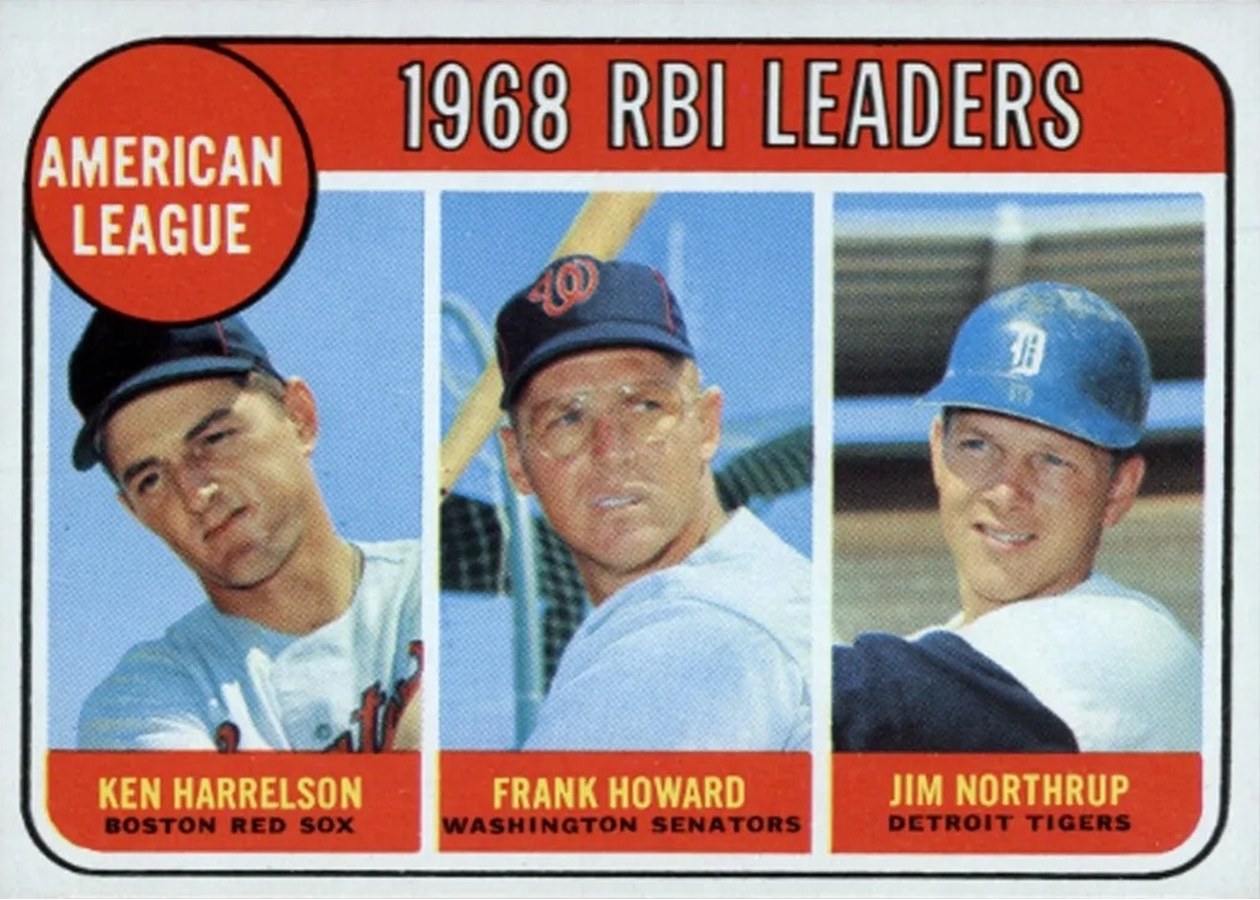 1969 Topps #3 American League 1968 RBI Leaders, Boston Red Sox / Washington Senators / Detroit Tigers