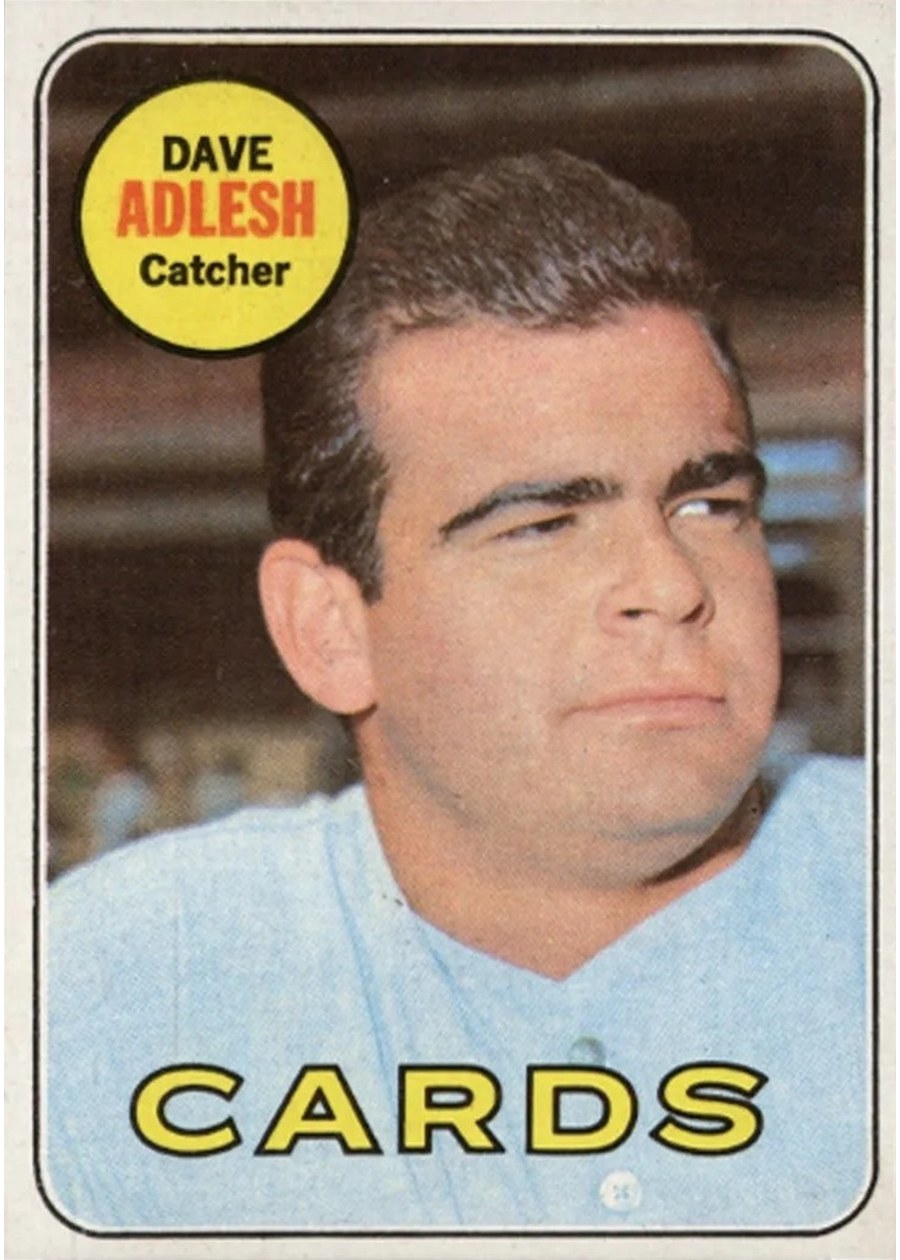 1969 Topps #341 Dave Adlesh, St. Louis Cardinals