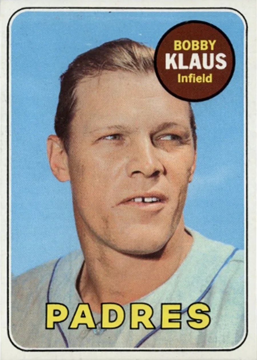 1969 Topps #387 Bobby Klaus, San Diego Padres