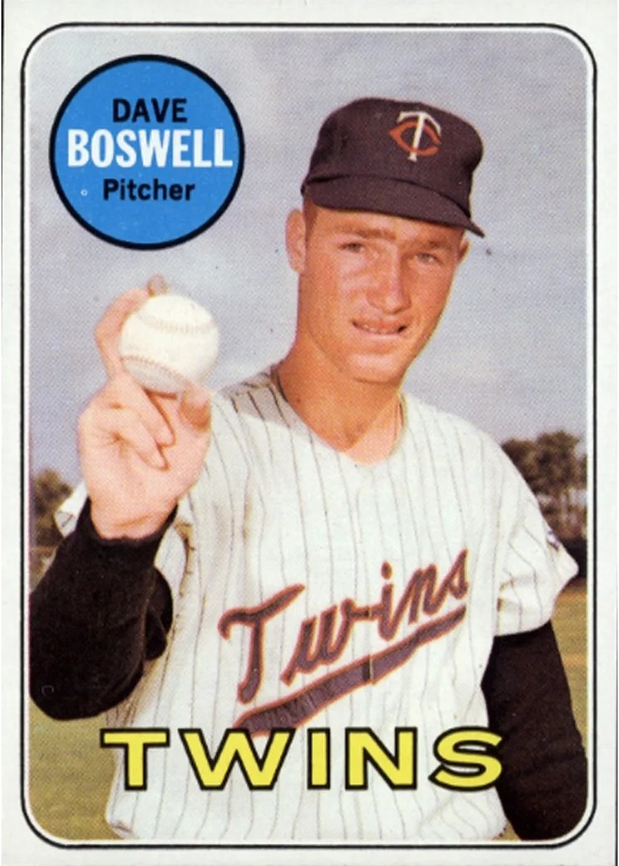 1969 Topps #459 Dave Boswell, Minnesota Twins