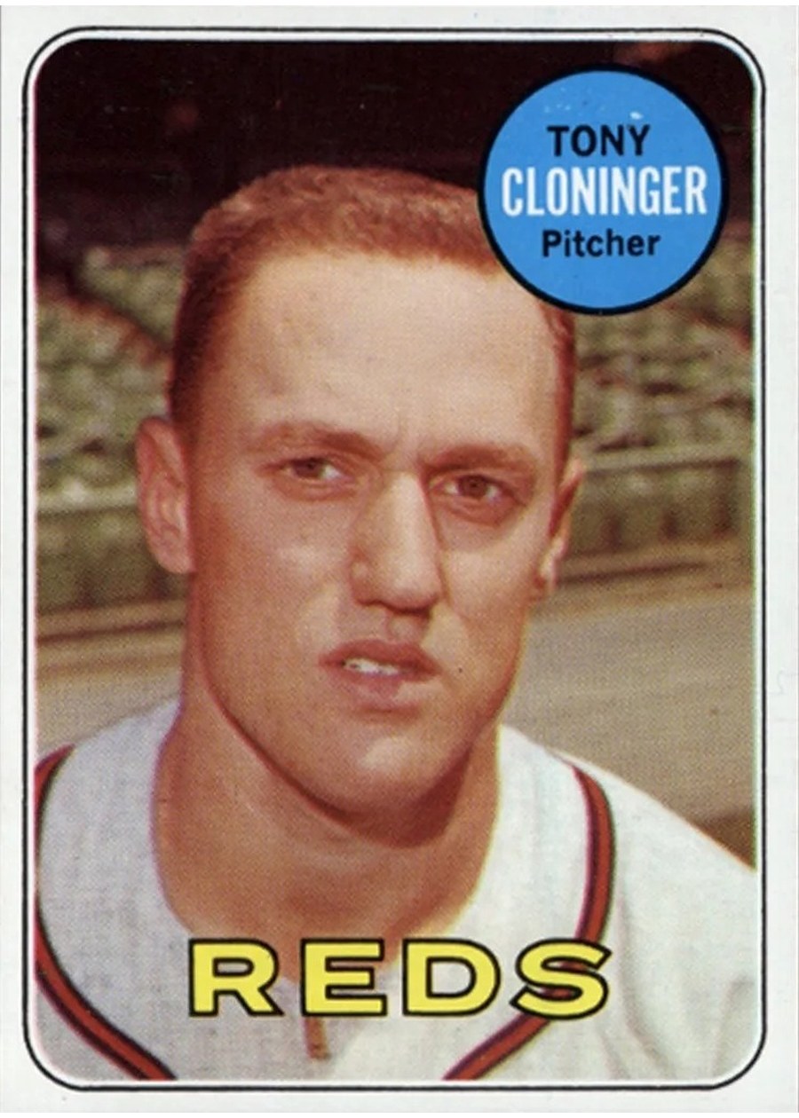 1969 Topps #492 Tony Cloninger, Cincinnati Reds