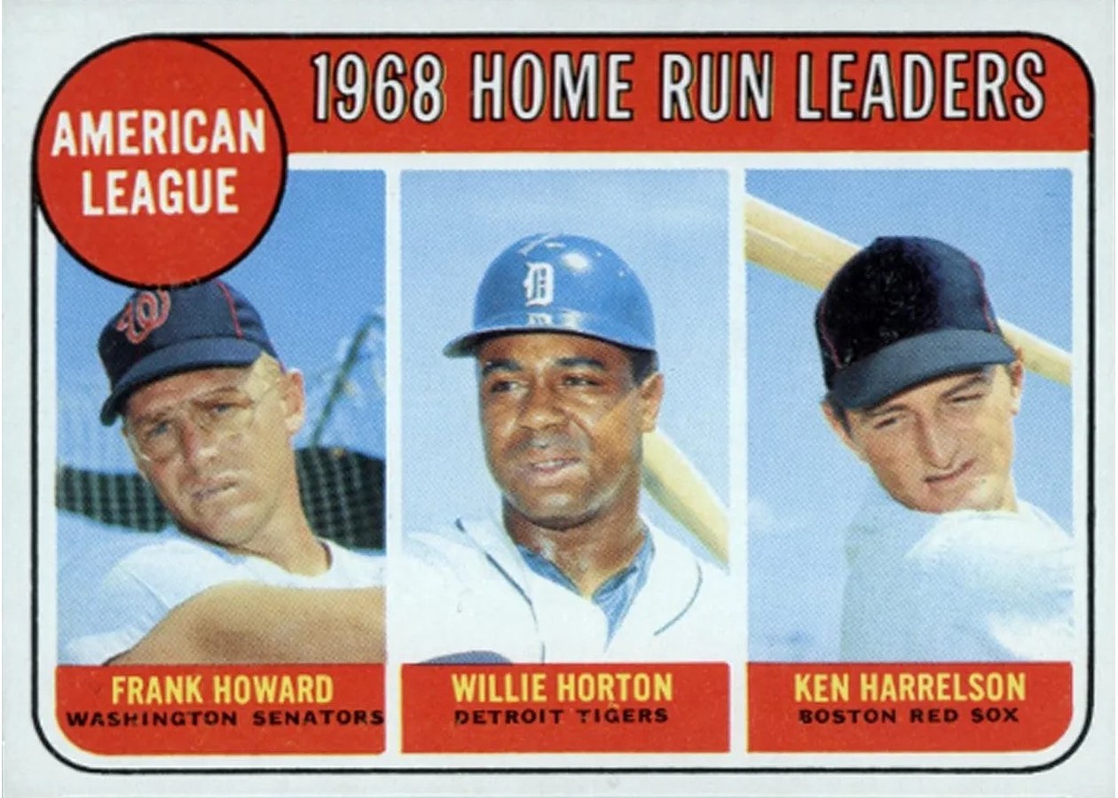 1969 Topps #5 American League 1968 Home Run Leaders, Washington Senators / Detroit Tigers / Boston Red Sox