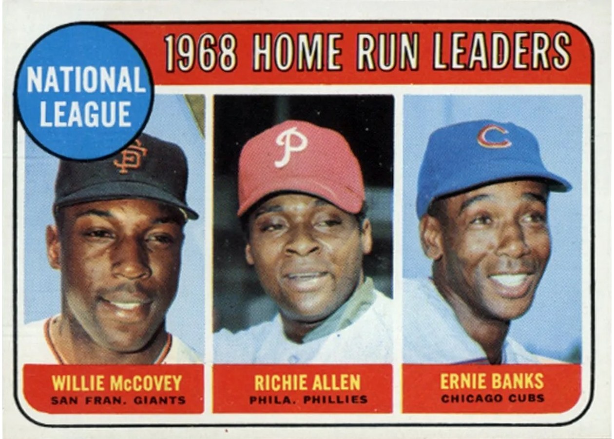 1969 Topps #6 National League 1968 Home Run Leaders, San Francisco Giants / Philadelphia Phillies / Chicago Cubs