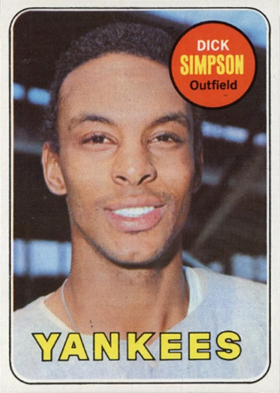 1969 Topps #608 Dick Simpson, New York Yankees