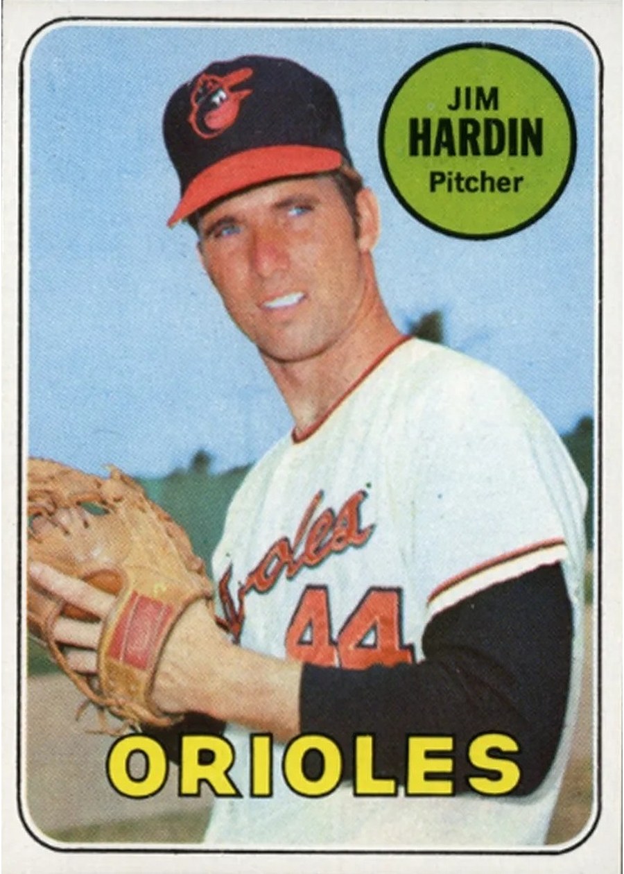 1969 Topps #610 Jim Hardin, Baltimore Orioles