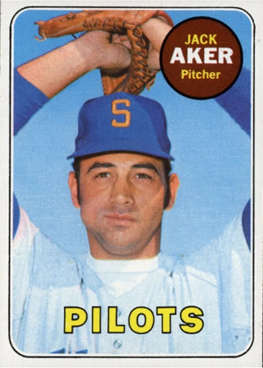 1969 Topps #612 Jack Aker, Seattle Pilots