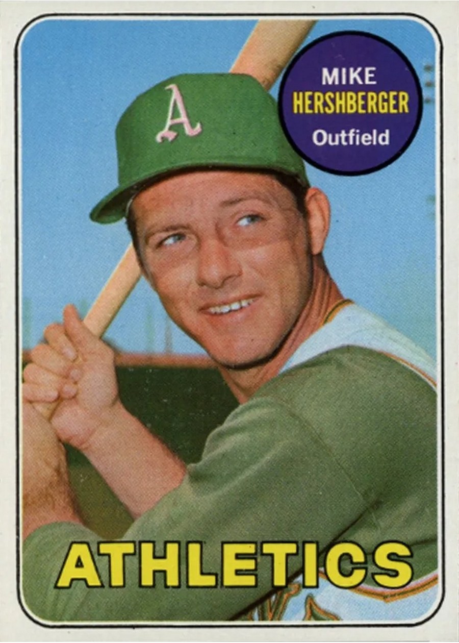 1969 Topps #655 Mike Hershberger, Oakland Athletics