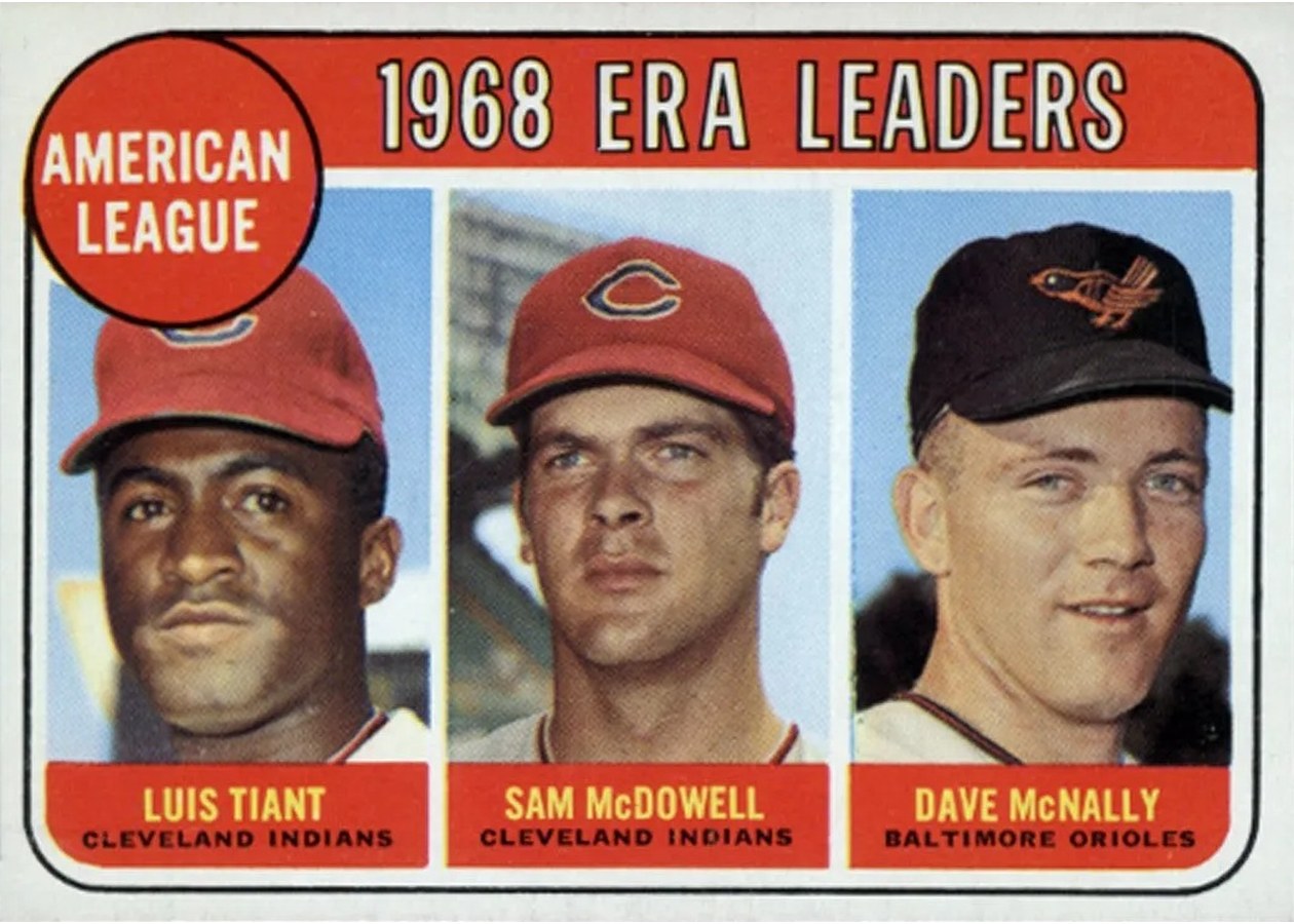 1969 Topps #7 American League 1968 ERA Leaders, Cleveland Indians / Baltimore Orioles