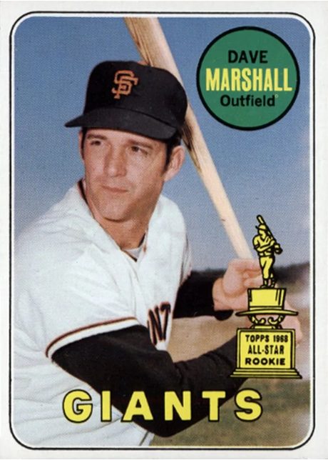 1969 Topps #464 Dave Marshall - 464a - Last Name In Yellow
