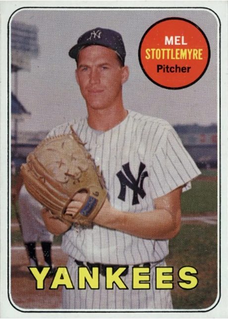 1969 Topps #470 Mel Stottlemyre - 470a - Last Name In Yellow