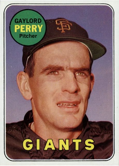 1969 Topps #485 Gaylord Perry - 485a - Last Name In Yellow