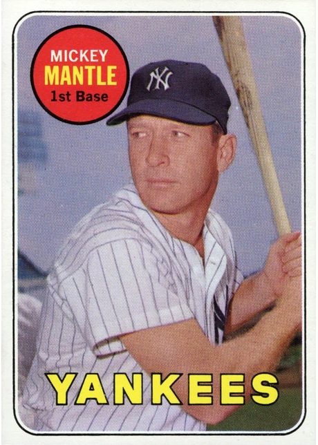 1969 Topps #500 Mickey Mantle - 500a - Last Name In Yellow