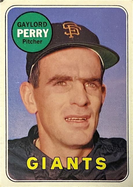 1969 Topps #485 Gaylord Perry - 485b - Last Name In White