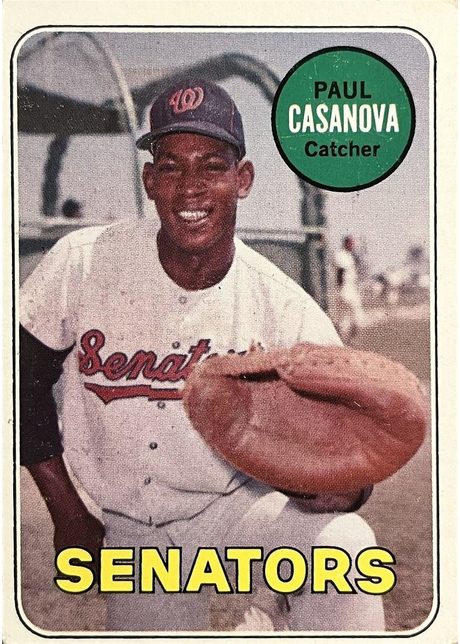 1969 Topps #486 Paul Casanova - 486b - Last Name In White