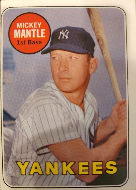 1969 Topps #500 Mickey Mantle - 500b - Last Name In White
