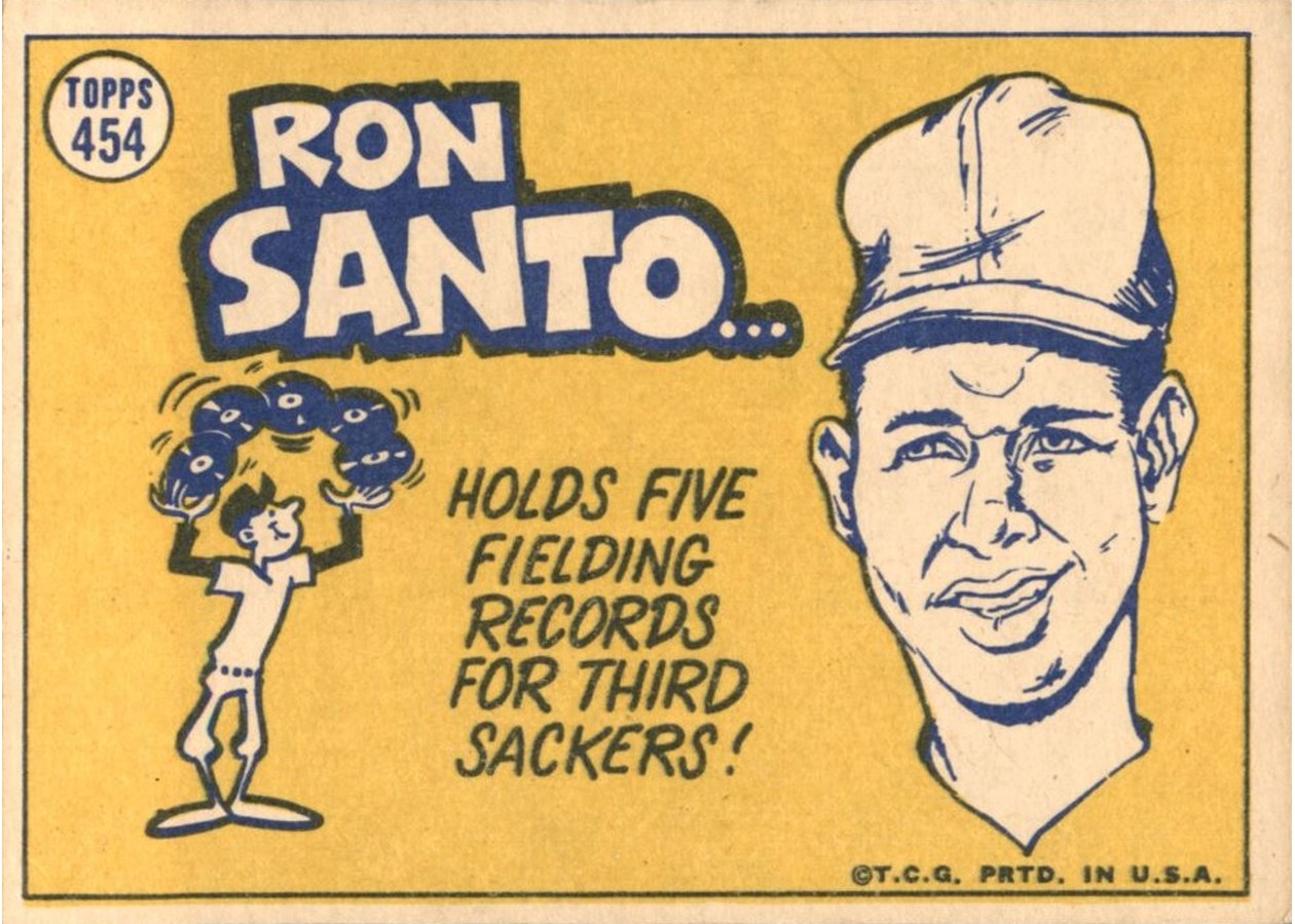1970 Topps #454 Ron Santo card back
