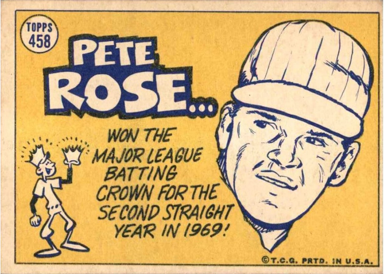 1970 Topps #458 Pete Rose card back