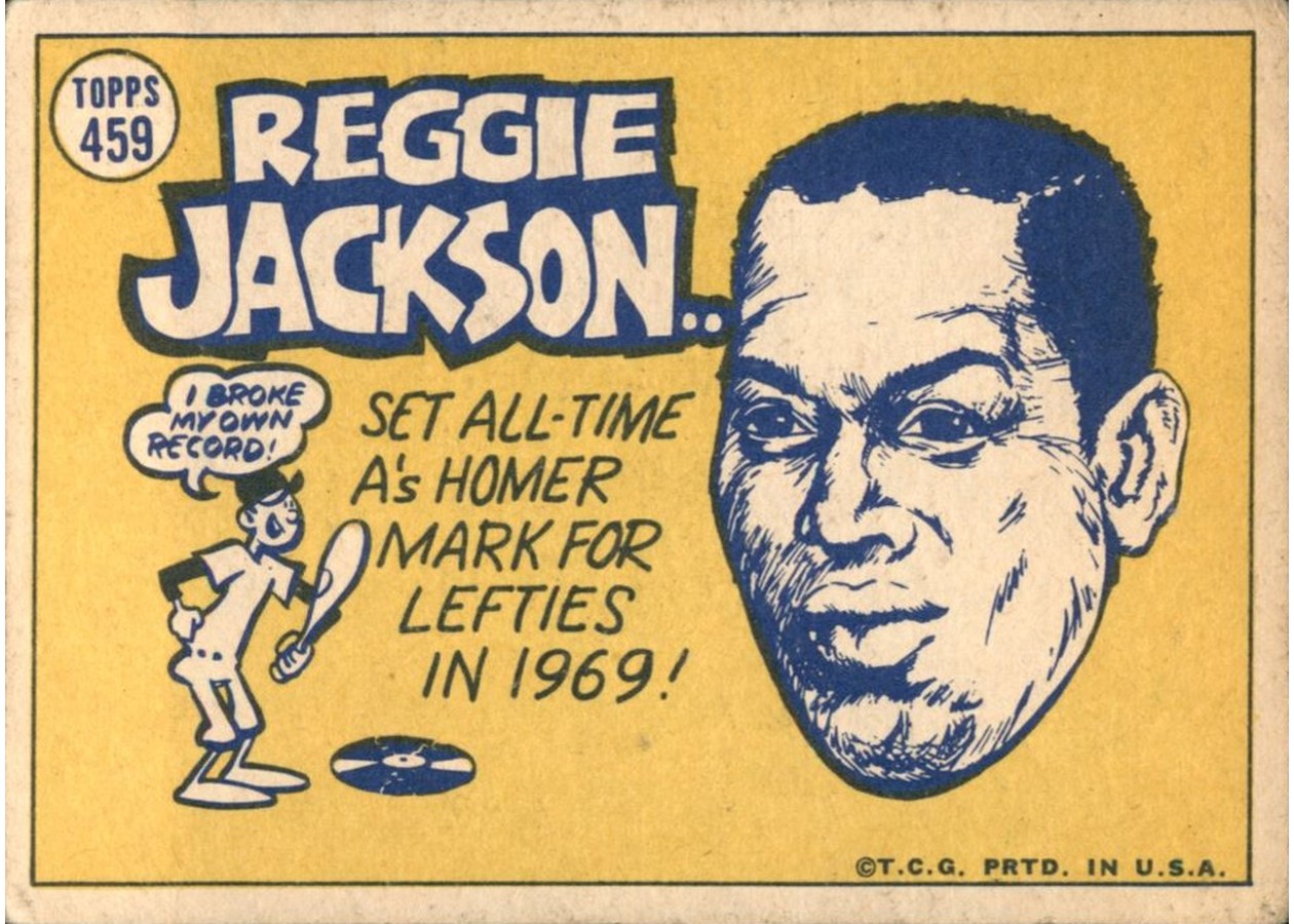1970 Topps #459 Reggie Jackson card back