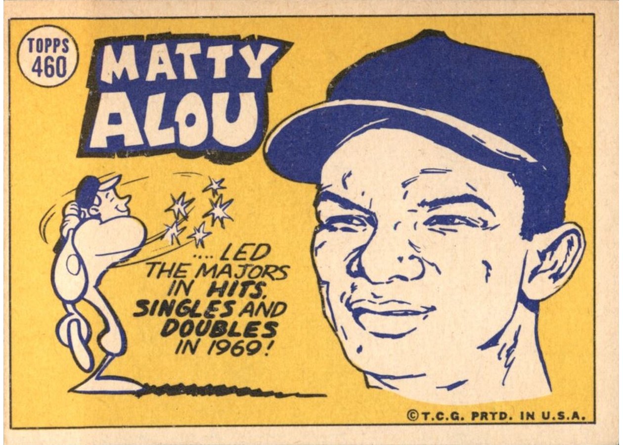 1970 Topps #460 Matty Alou card back