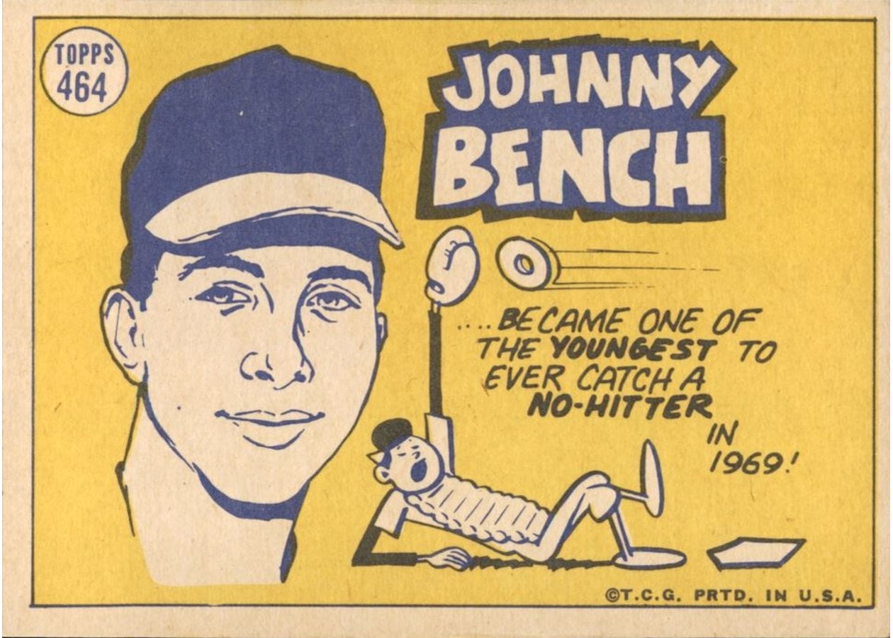 1970 Topps #464 Johnny Bench card back