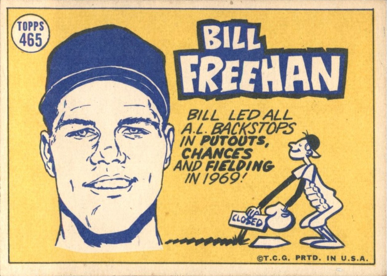 1970 Topps #465 Bill Freehan card back
