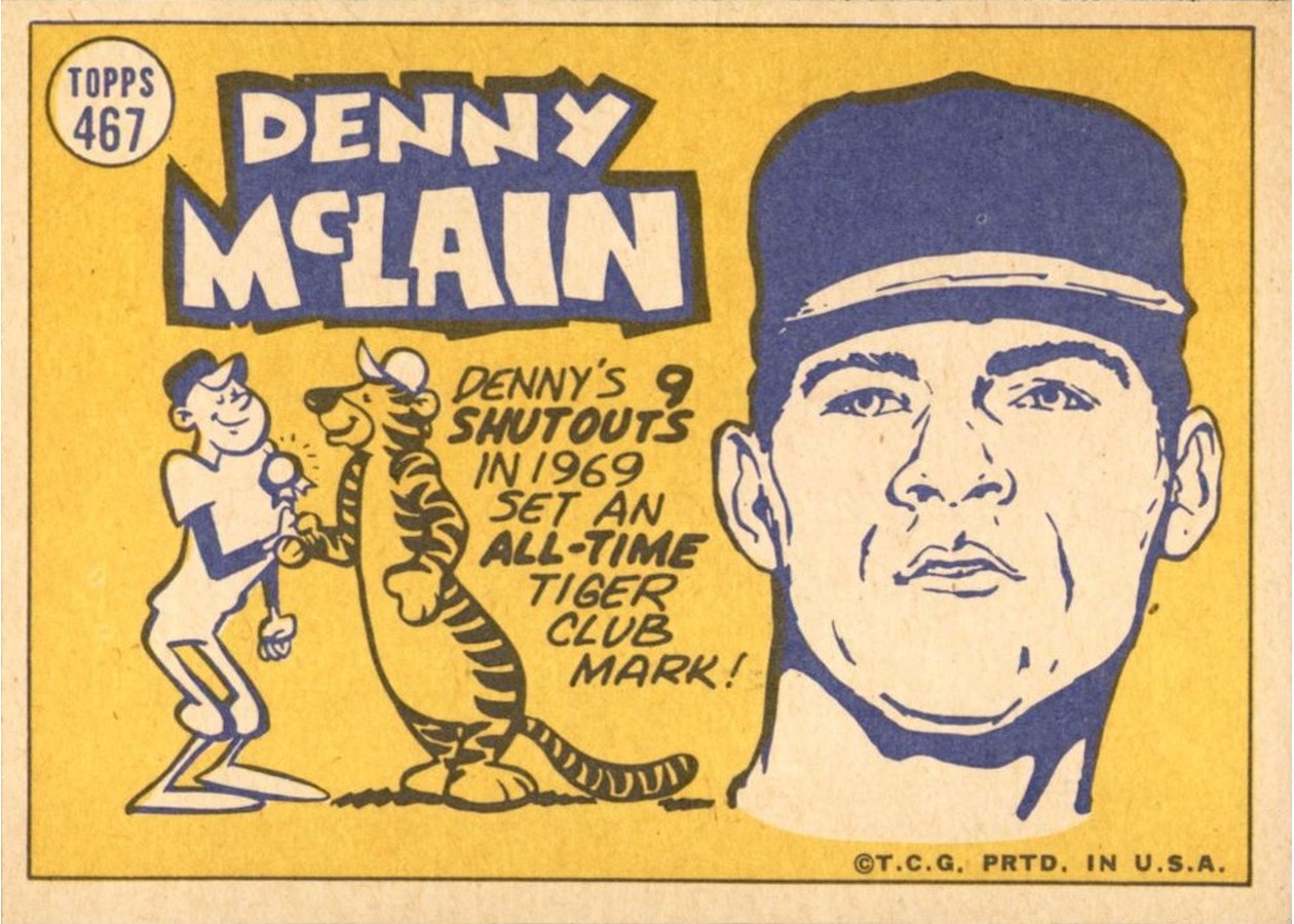 1970 Topps #467 Denny McLain card back