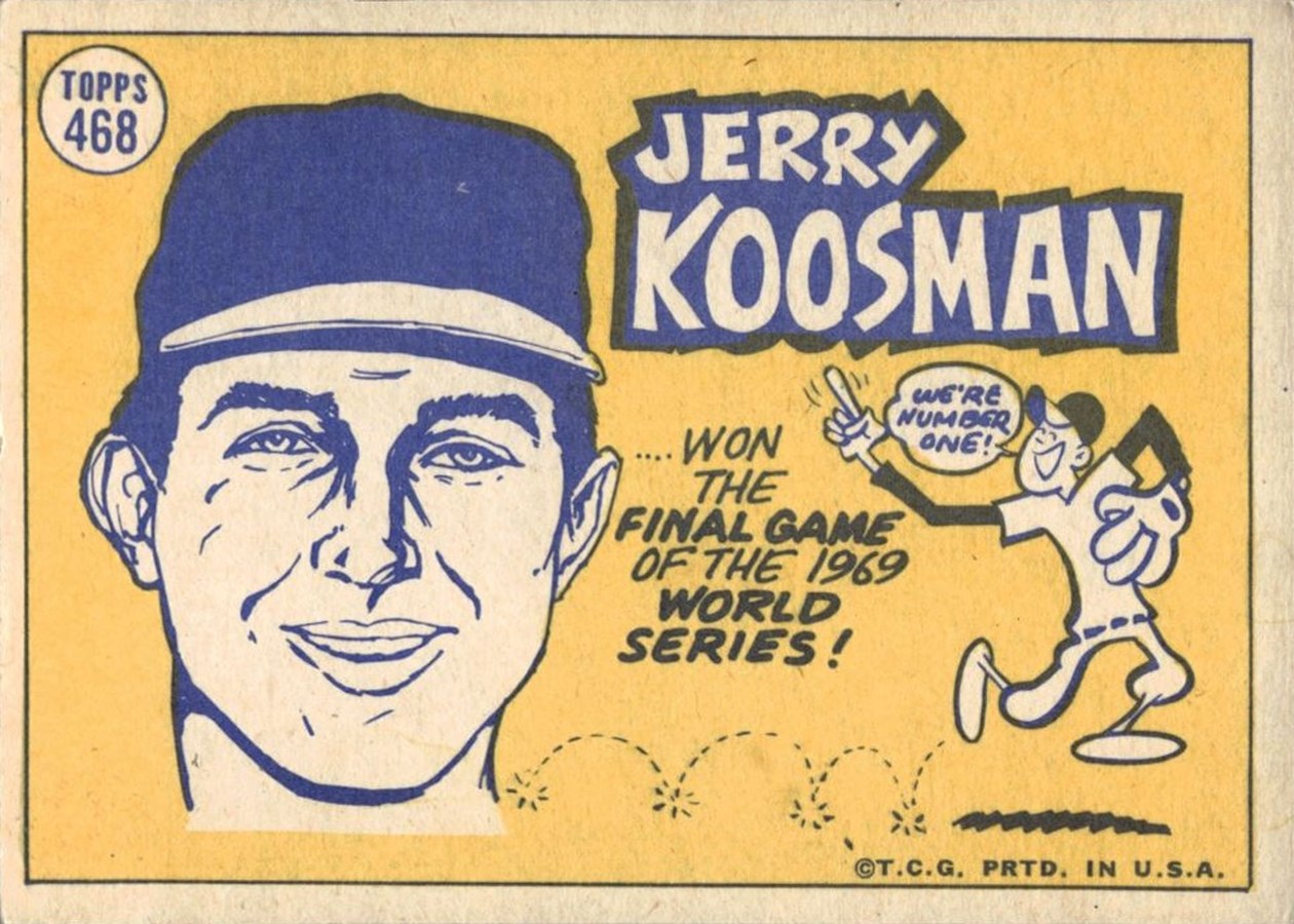 1970 Topps #468 Jerry Koosman card back