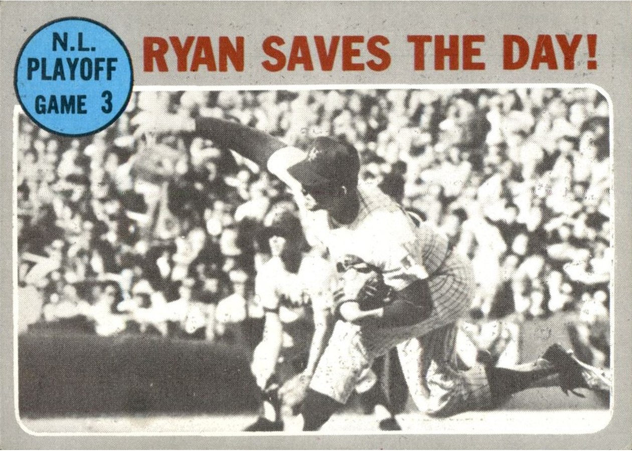 1970 Topps #197 N.L. Playoff Game 3 - Ryan Saves the Day!, New York Mets