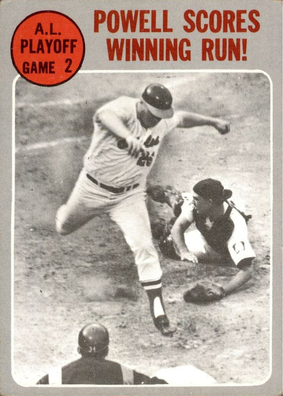 1970 Topps #200 A.L. Playoff Game 2 - Powell Scores Winning Run!, Baltimore Orioles