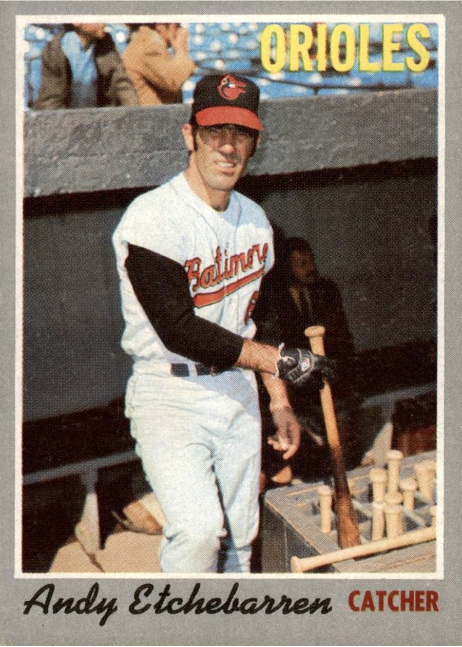 1970 Topps #213 Andy Etchebarren, Baltimore Orioles