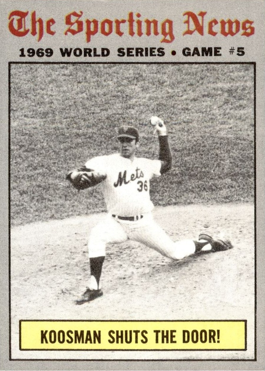 1970 Topps #309 World Series Game 5 - Koosman Shuts The Door!, New York Mets