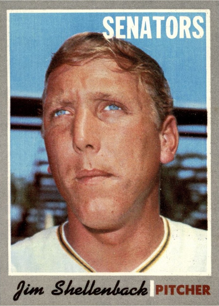 1970 Topps #389 Jim Shellenback, Washington Senators