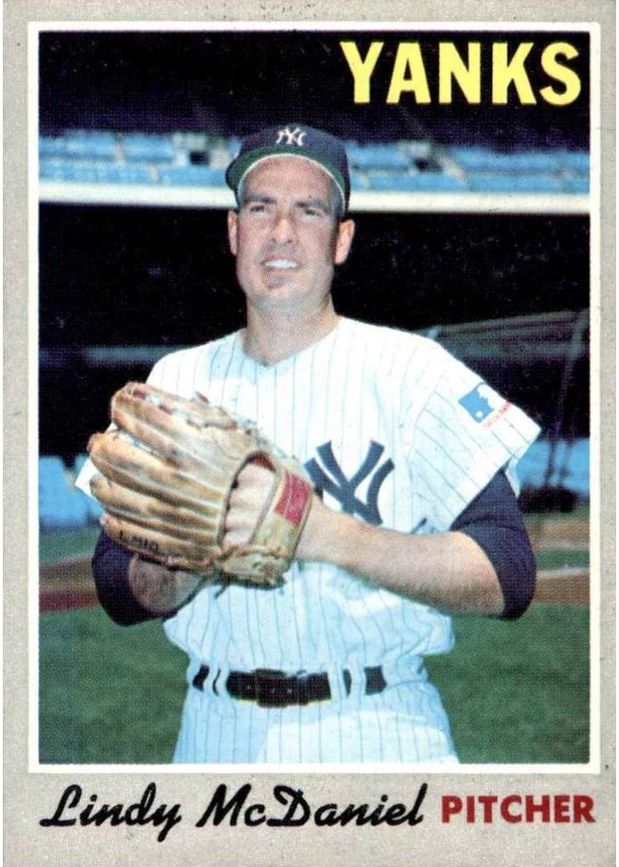 1970 Topps #493 Lindy McDaniel, New York Yankees