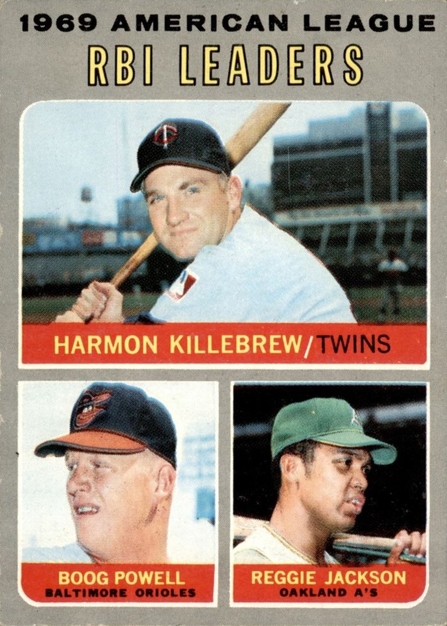1970 Topps #64 1969 American League RBI Leaders, Minnesota Twins / Baltimore Orioles / Oakland Athletics